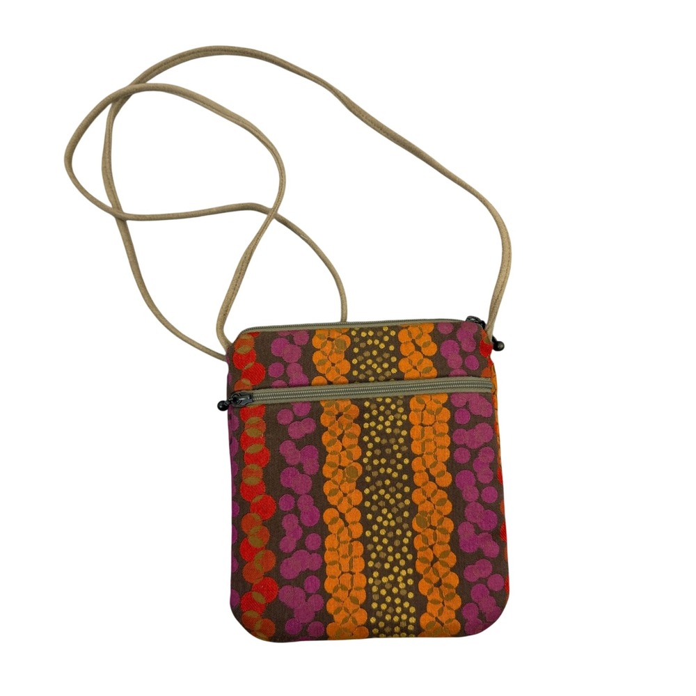 Maruca Bag Unisex Small Multicolor Geometric Dot Stripe Woven Crossbody Travel